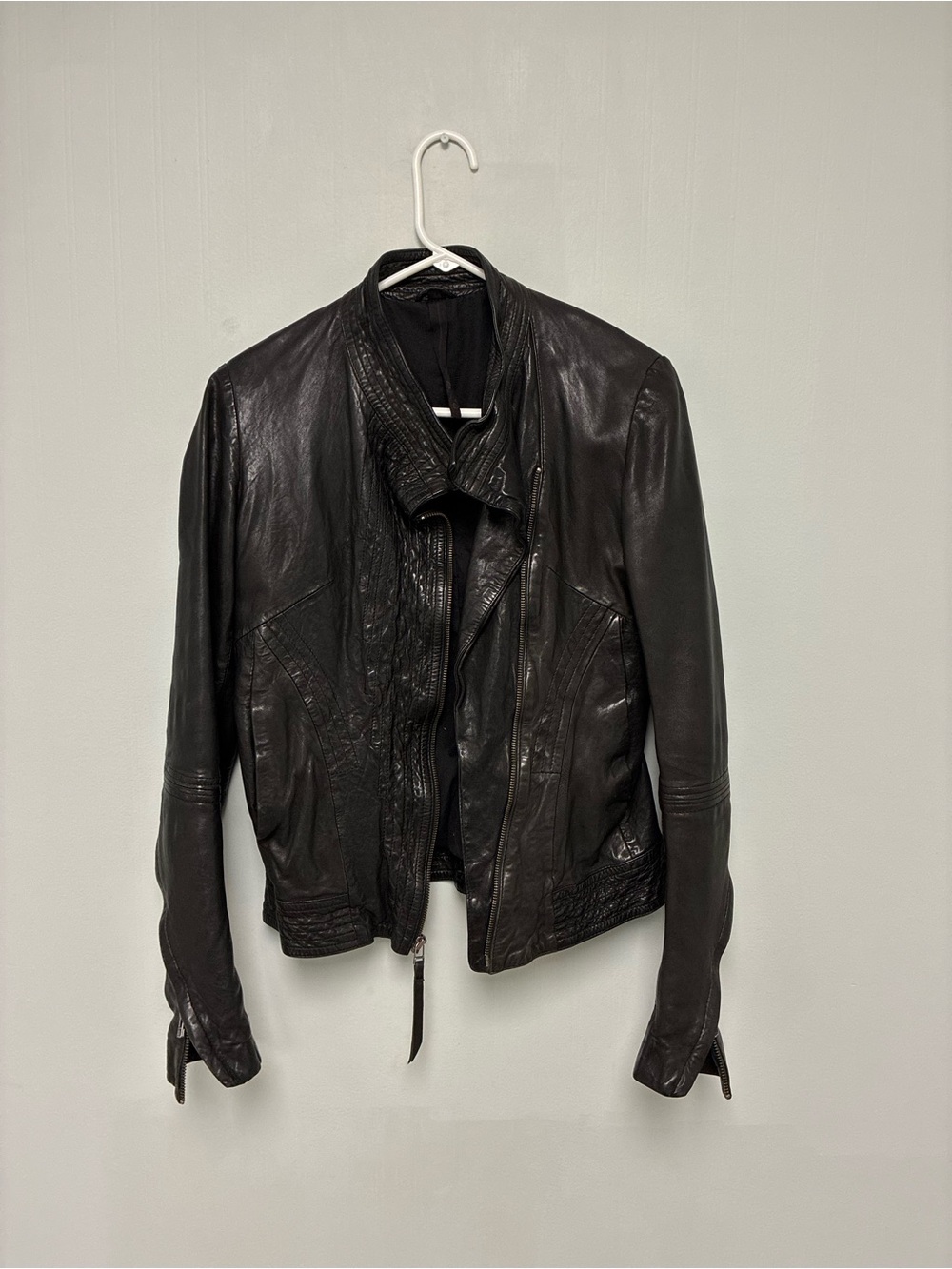 IMPROVD Washed Black lambskin leather jacket medium